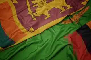 Sri Lanka and Zambia flags