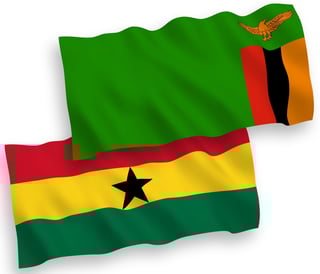 Zambia and Ghana Flags Together