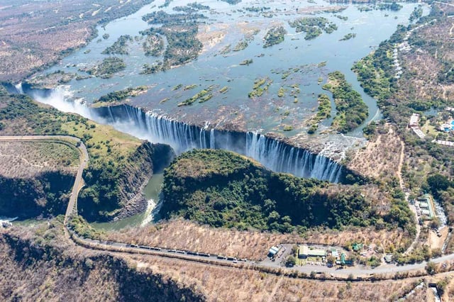 Aerial Shot Of The Victoria Falls