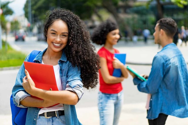 Brazilian Young Adult Student With Retainer