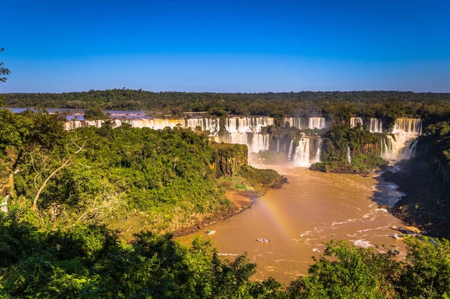 panorama of the iguazu waterfalls in foz do iguazu, brazil