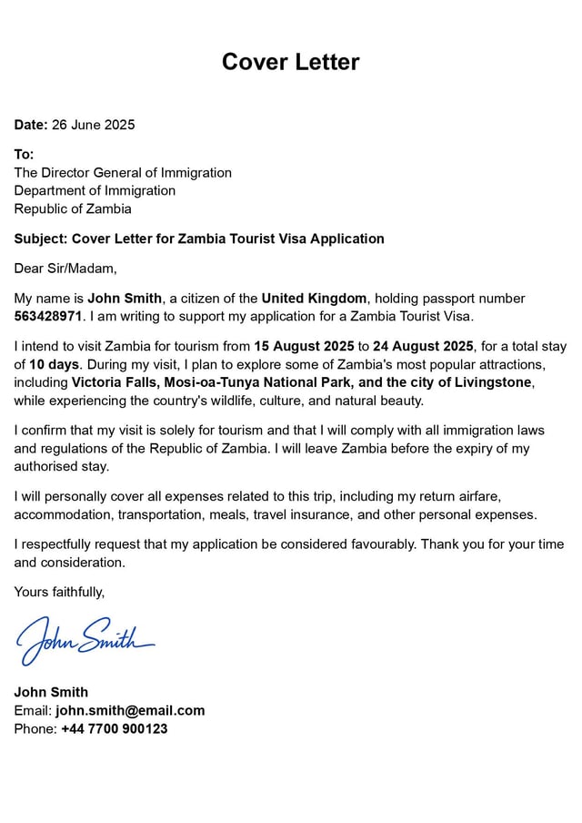 Sample Of Cover Letter From Applicant