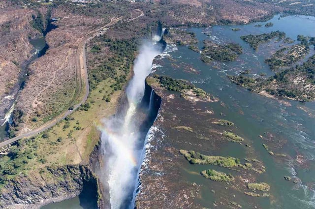 Victoria Falls On The Zimbawe Zambia Border
