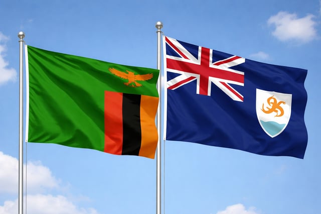 Zambia And Anguilla Flags