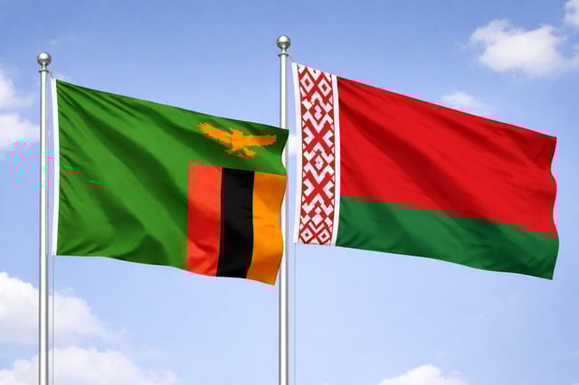Zambia And Belarus Flags