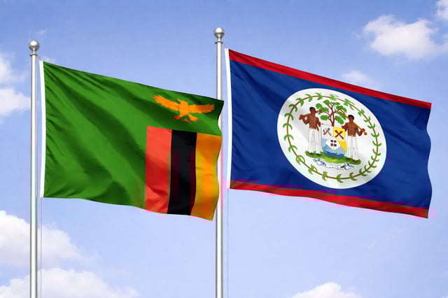 Zambia And Belize Flags