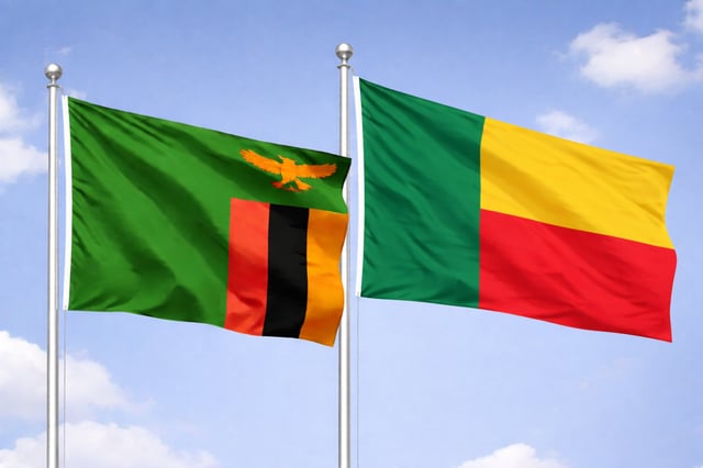 Zambia And Benin Flags