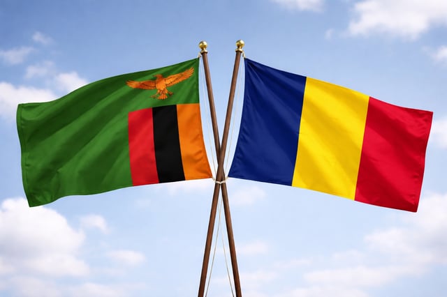 Zambia And Chad Flags