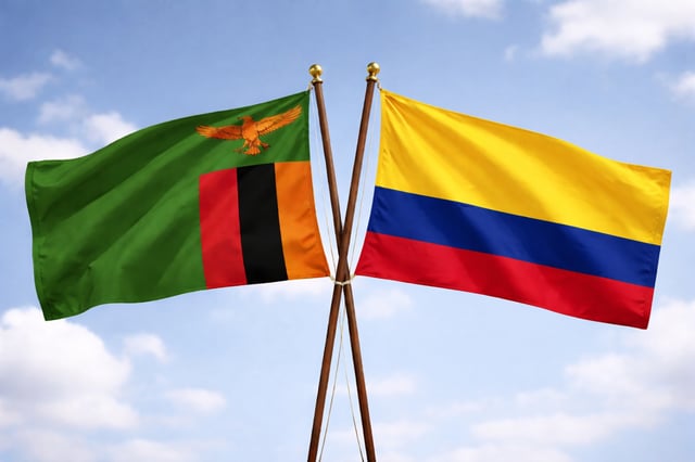 Zambia And Colombia Flags