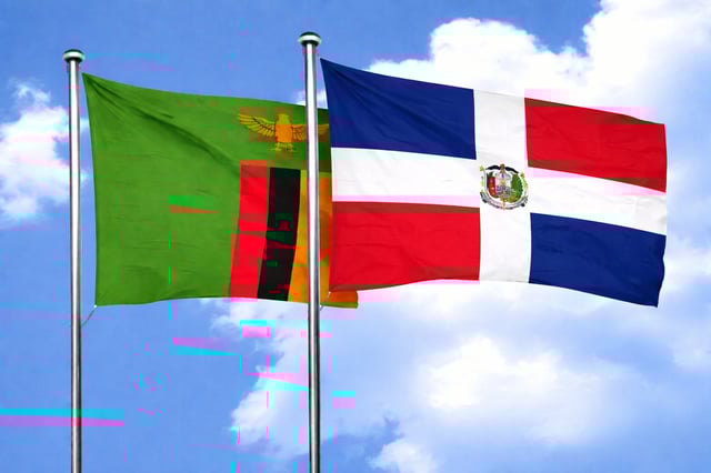 Zambia And Dominican Republic Flags