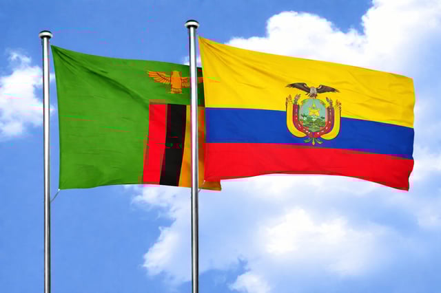 Zambia And Ecuador Flags