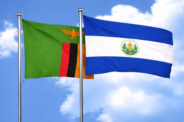 Zambia And El Salvador Flags