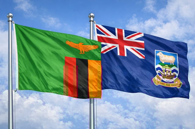 Zambia And Falkland Islands Flags