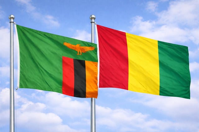 Zambia And Guinea Flags