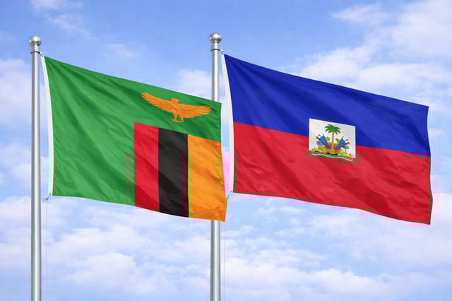 Zambia And Haiti Flags