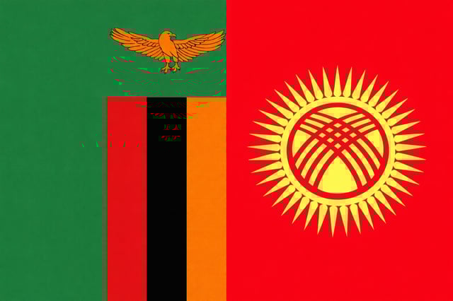 Zambia And Kyrgyzstan Flags