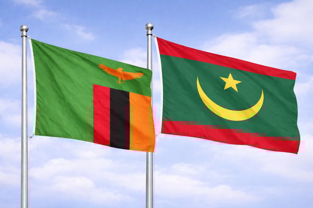 Zambia And Mauritania Flags