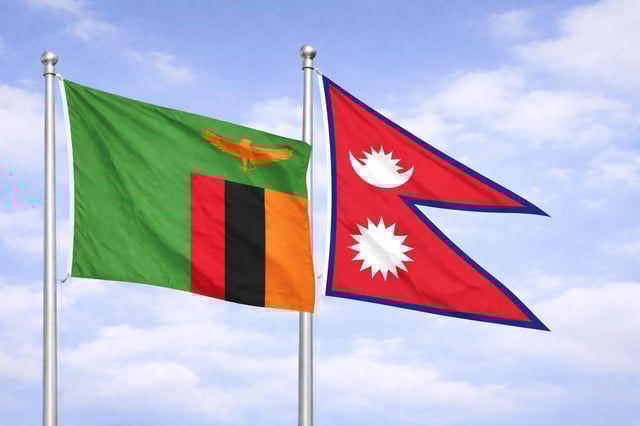 Zambia And Nepal Flags