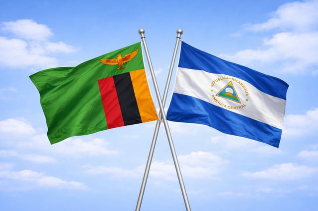 Zambia And Nicaragua Flags