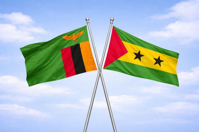Zambia And Sao Tome and Principe Flags