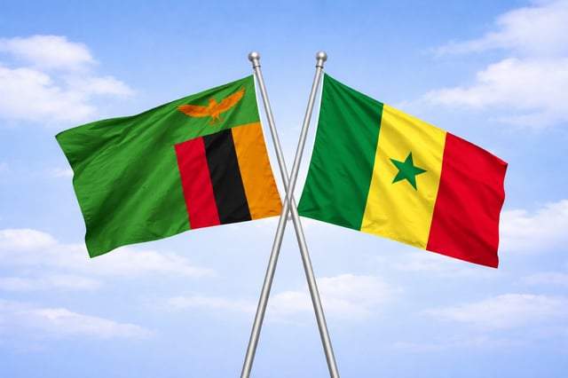 Zambia And Senegal Flags