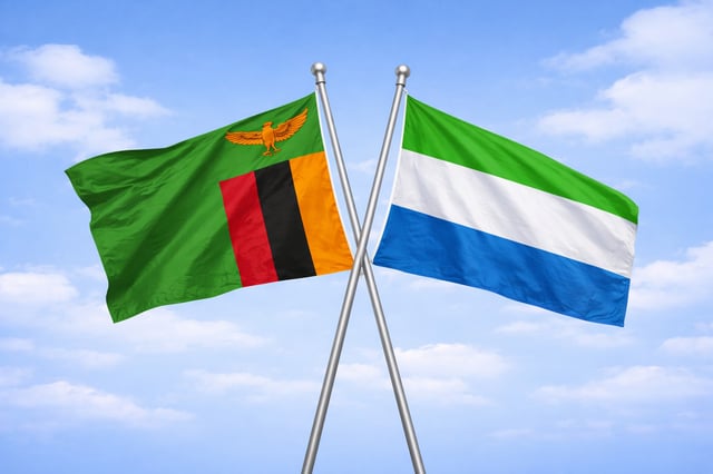 Zambia And Sierra Leone Flags