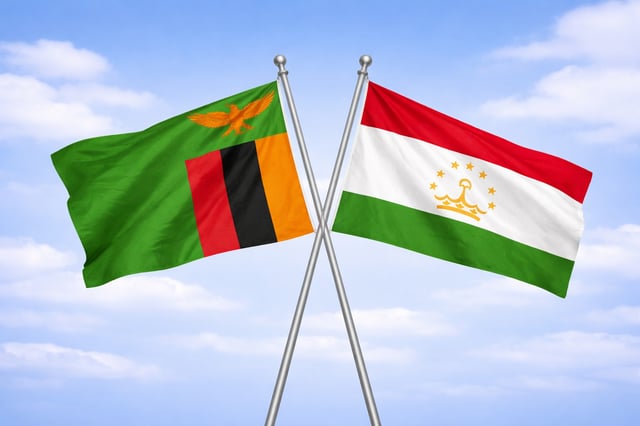 Zambia And Tajikistan Flags