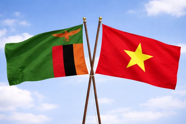 Zambia And Vietnam Flags