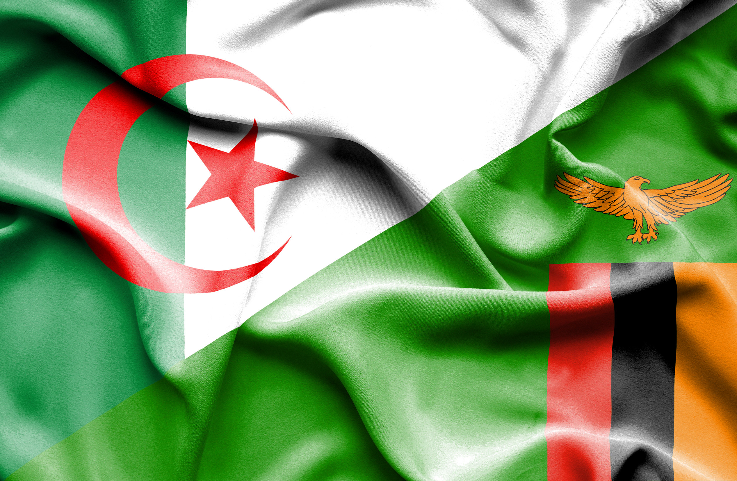 Flags Of Algeria And Zambia