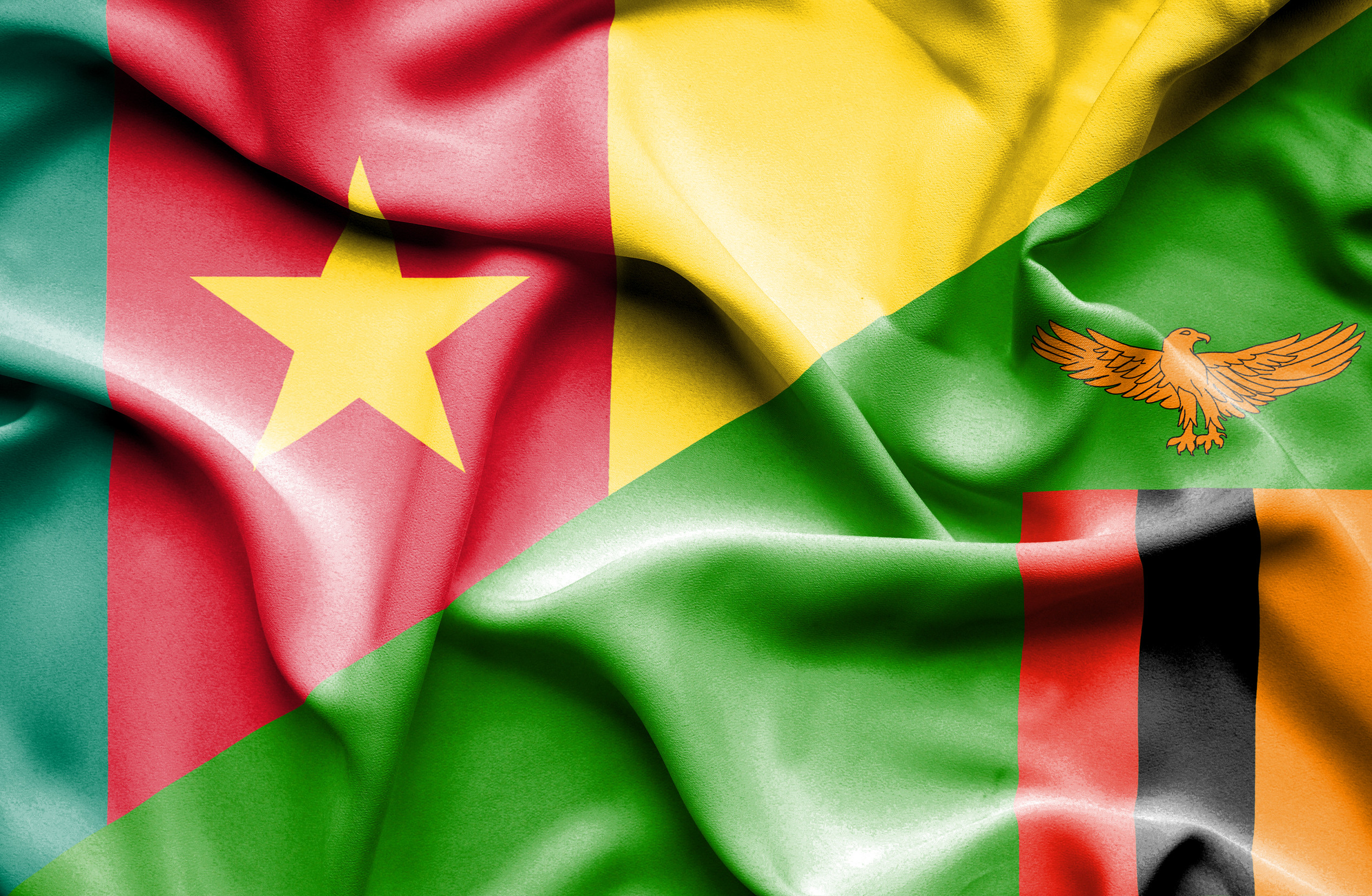 Flags Of Cameroon And Zambia