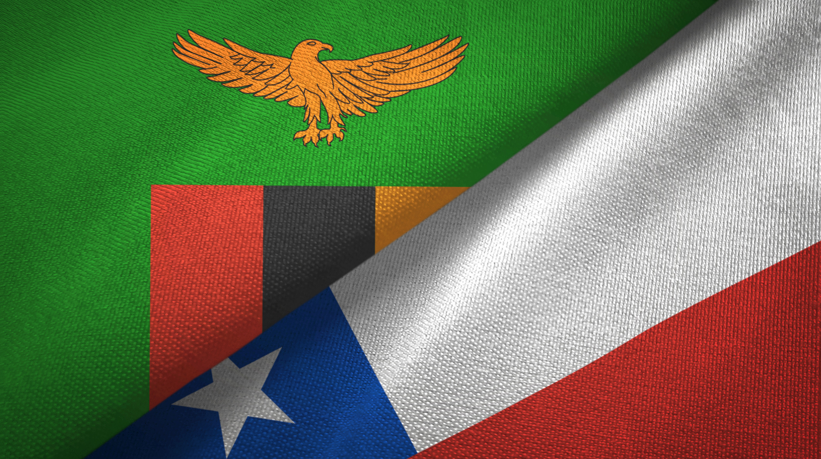 Flags Of Zambia And Chile