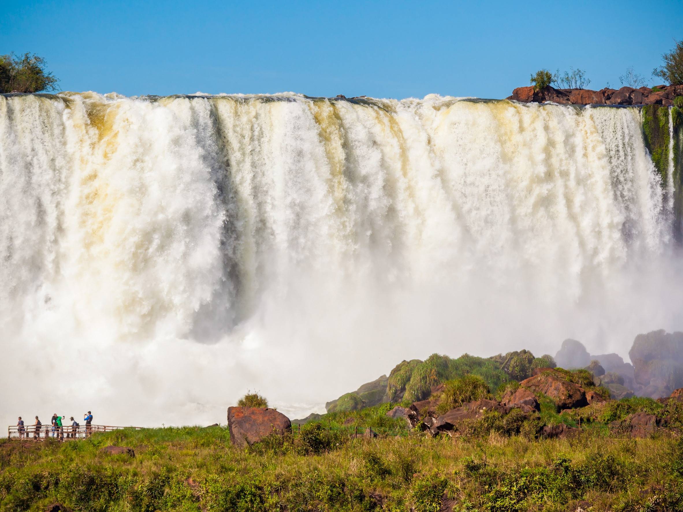 iguazu falls are waterfalls of the iguazu river on the border