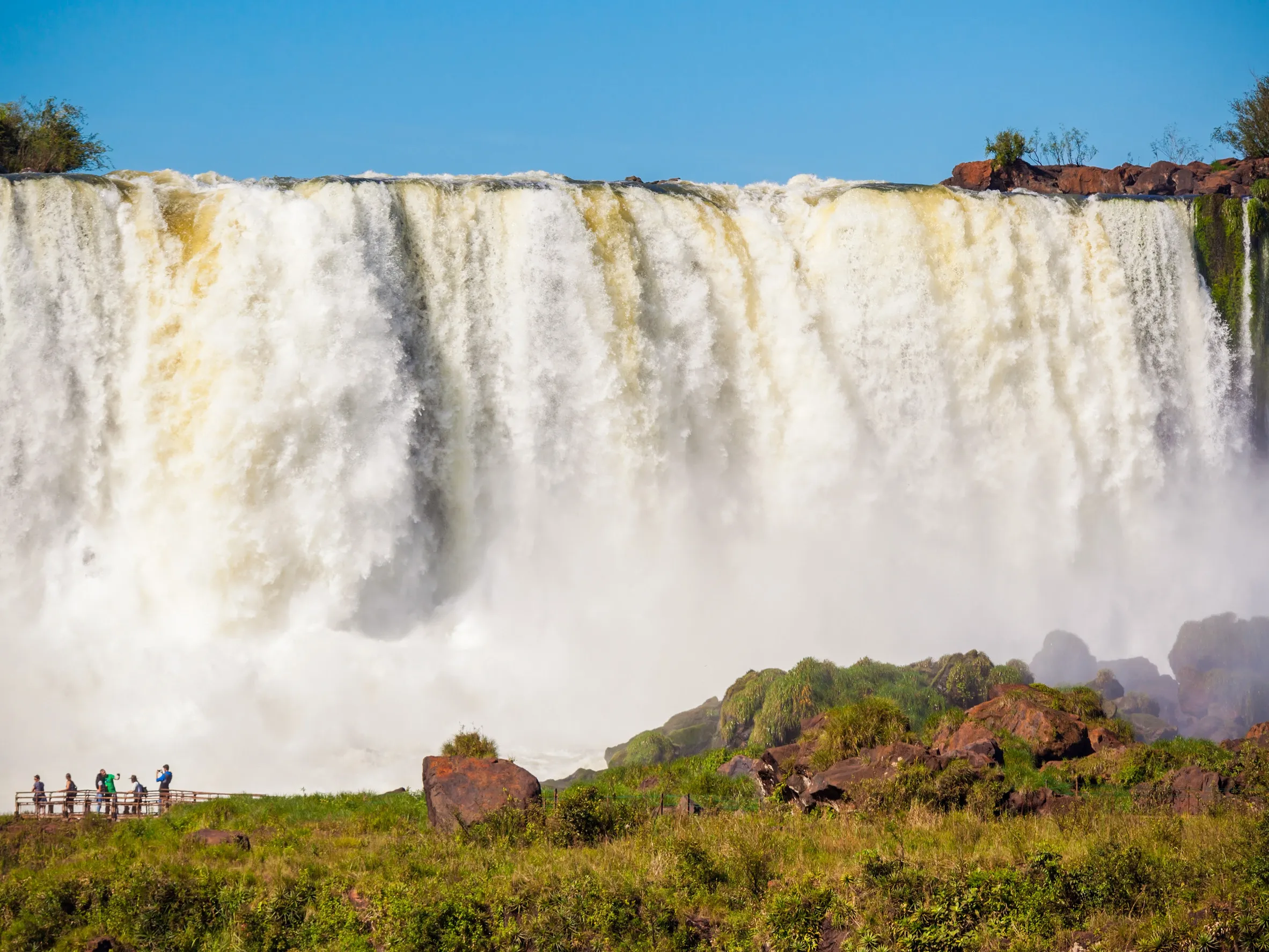 Iguazu Falls Are Waterfalls Of The Iguazu River On The Border