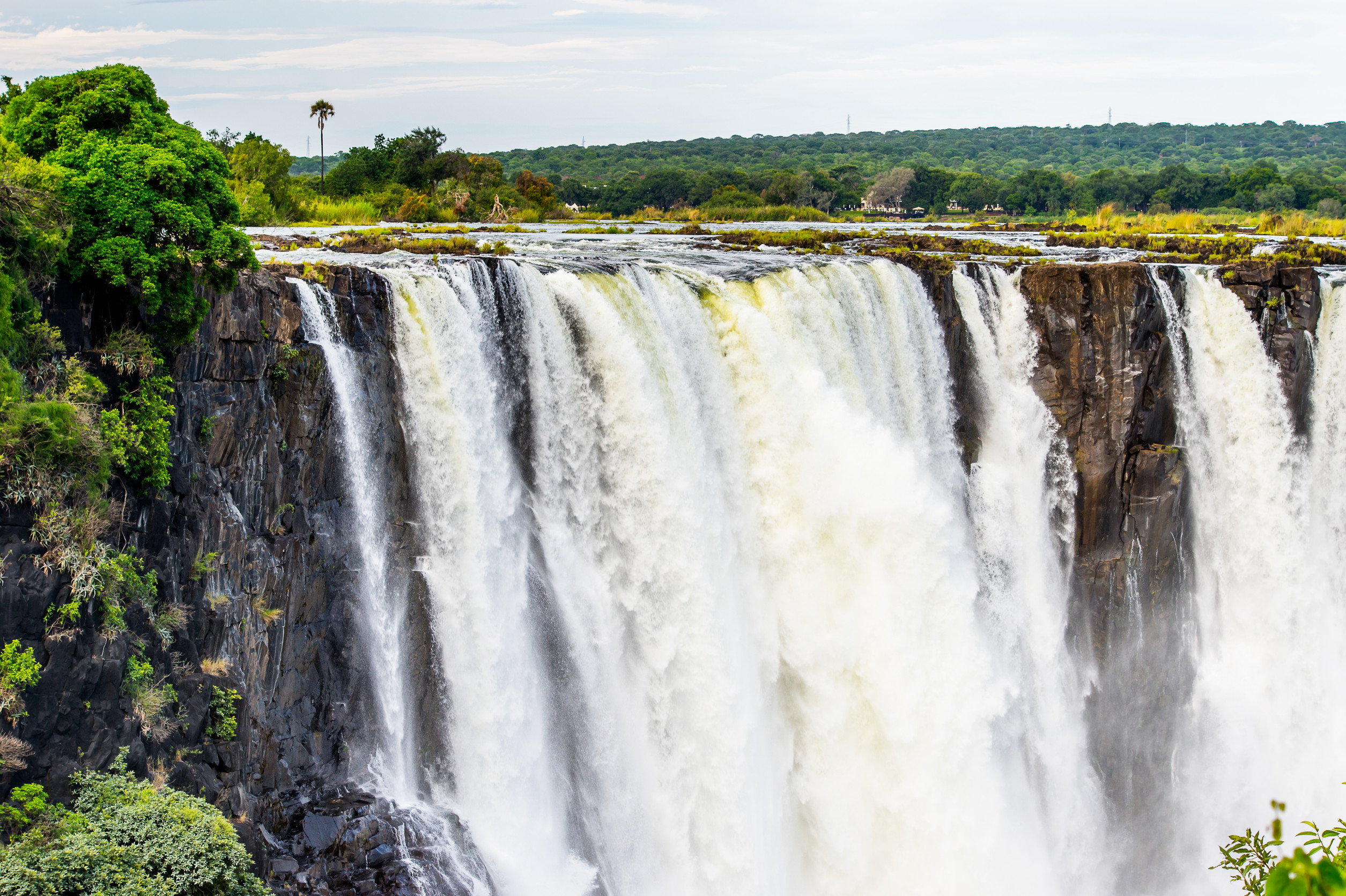 Victoria Falls, a powerful waterfall cascading over a cliff