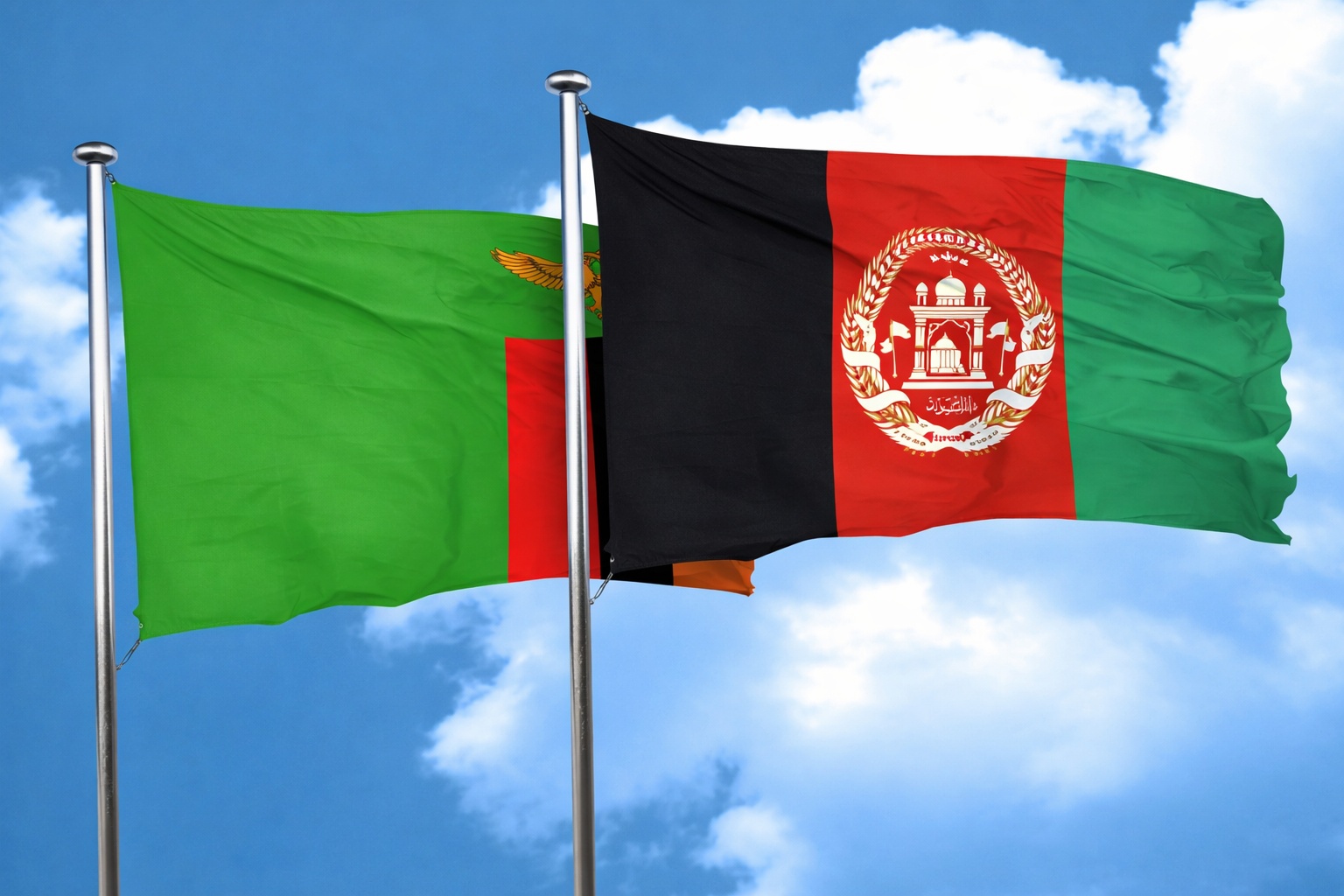 Zambia And Afghanistan Flags