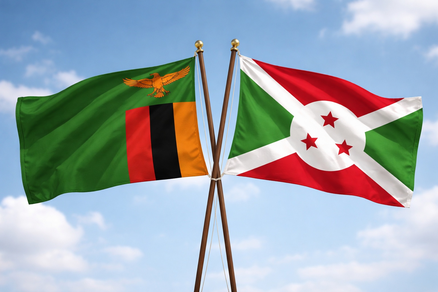 Zambia And Burundi Flags