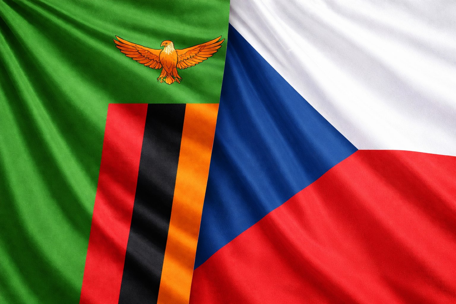 Zambia And Czech Republic Flags
