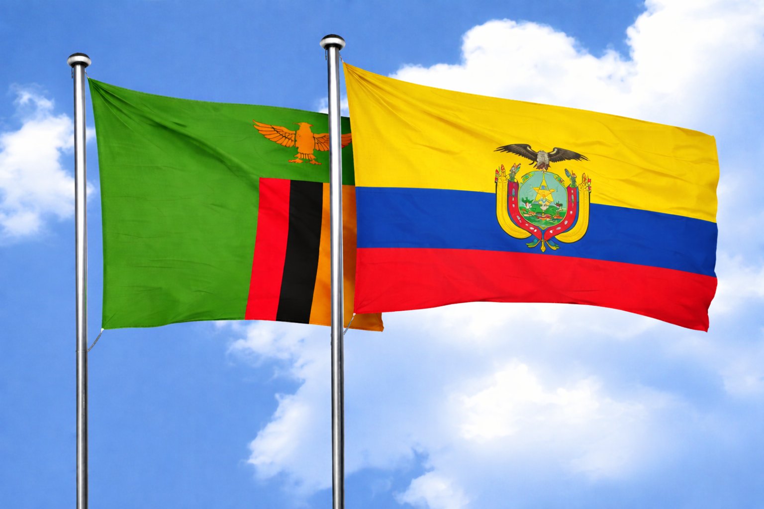 Zambia And Ecuador Flags