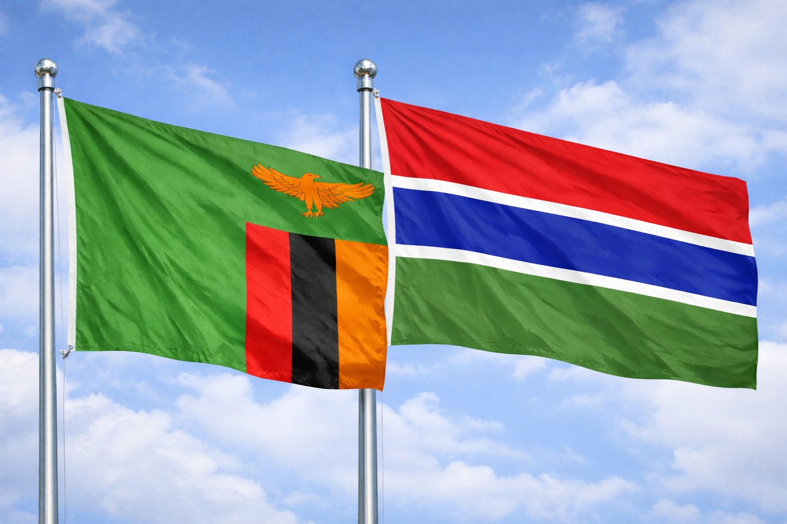 Zambia And Gambia Flags