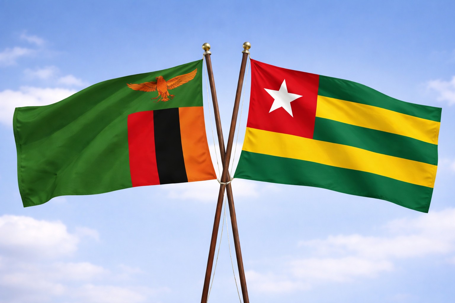 Zambia And Togo Flags