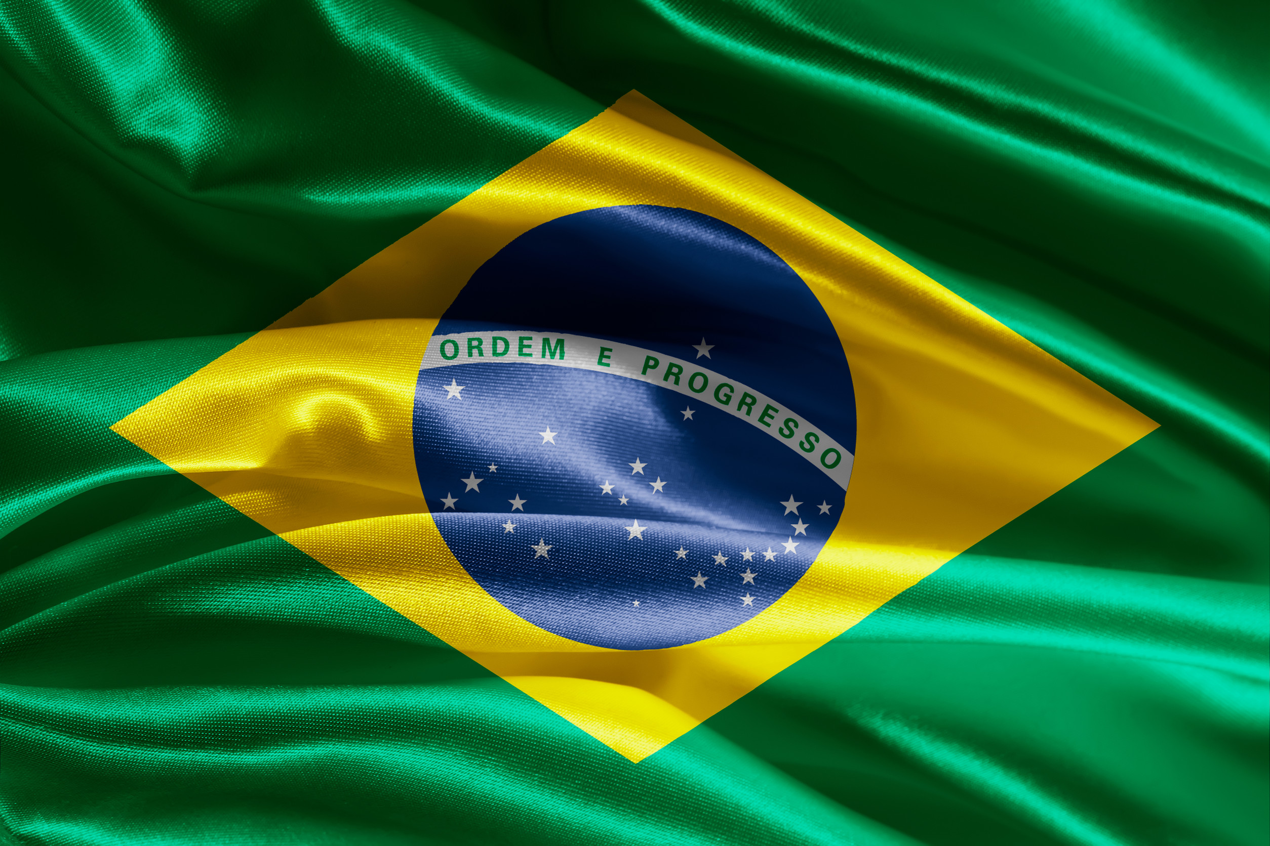 Brazilian flag with Ordem e Progresso motto